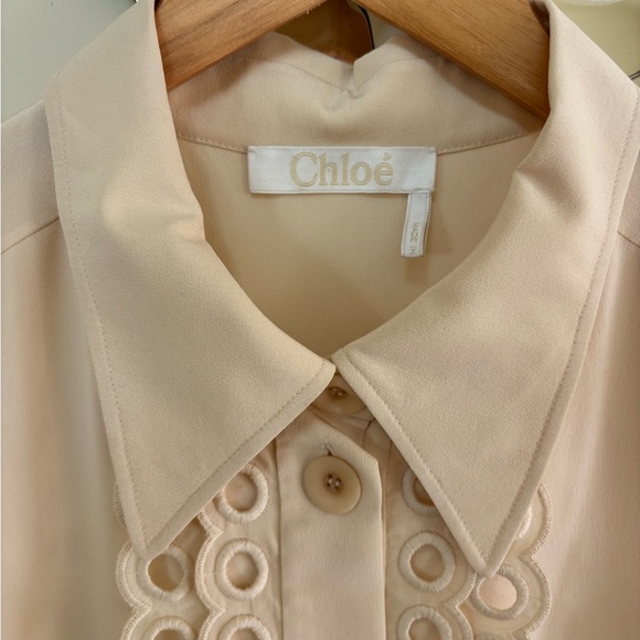 Chloe Cream Midi Dress with Button Accents - Picture 3 of 6